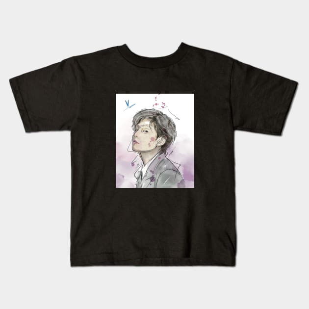 Watercolor Taehyung - V BTS Kids T-Shirt by witart.id